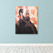 Toile Paul Cezanne - Autoportrait avec arrière - plan ro (Insitu (Plancher de Bois))