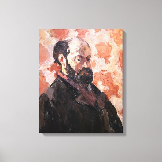 Toile Paul Cezanne - Autoportrait avec fond rose (Recto)