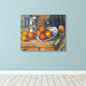 Toile Paul Cezanne - Nature morte avec pot à lait et fru (Insitu (Plancher de Bois))