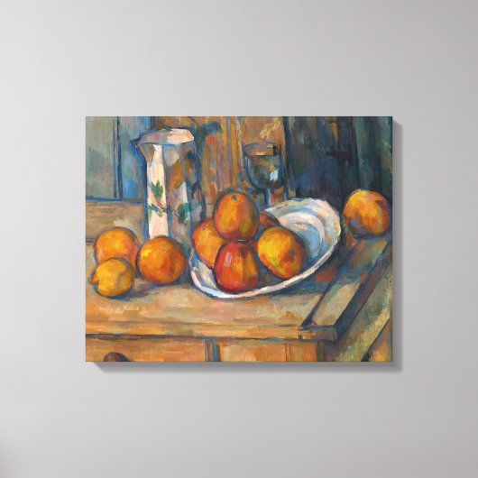 Toile Paul Cezanne - Nature morte avec pot à lait et fru (Recto)