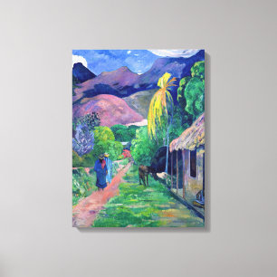 Toile Paul Gauguin - Rue à Tahiti