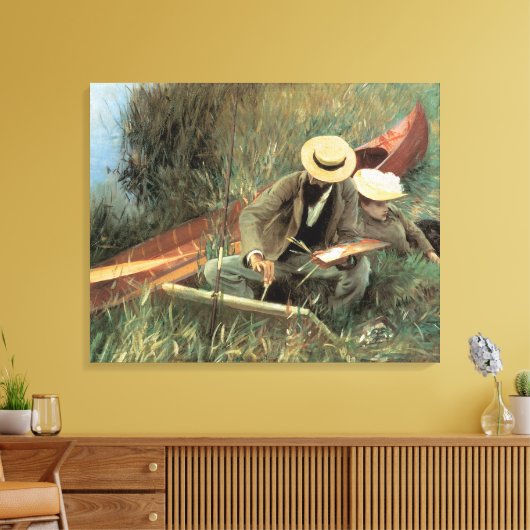 Toile Paul Helleu Sketting with His Wife par JS Sargent (Insitu(Salon))