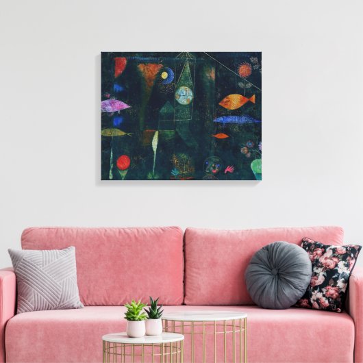 Toile Paul Klee Fish Magic Peinture Abstraite Art graphi (Insitu(Salon))