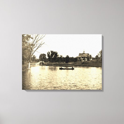 Toile Pavillon lagon Elgin Illinois des années 1890 (Recto)