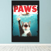Toile PAWS Chat Souris Parodie De L'Affiche De Film Jaws (Insitu (Plancher de Bois))