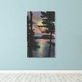 Toile Payette Lake, ID - Evintide sur la scène du lac (Insitu (Plancher de Bois))