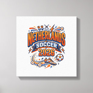 Toile Pays-Bas Football 2026 Football Gras Pays Typogr