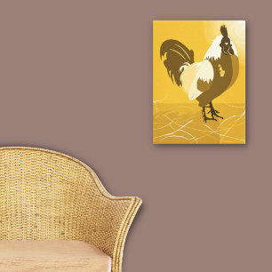 Toile Pays de l'oiseau coq Animal Famille Jaune Maison