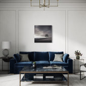 Toile Paysage à flanc de colline, arbre solitaire