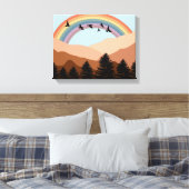 Toile Paysage Abstrait Arbres forestiers Arc-en-ciel et (Insitu(Chambre))