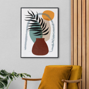 Toile Paysage Abstrait Boho, Étendu Grand Fini