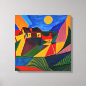 Toile Paysage abstrait coloré (Recto)