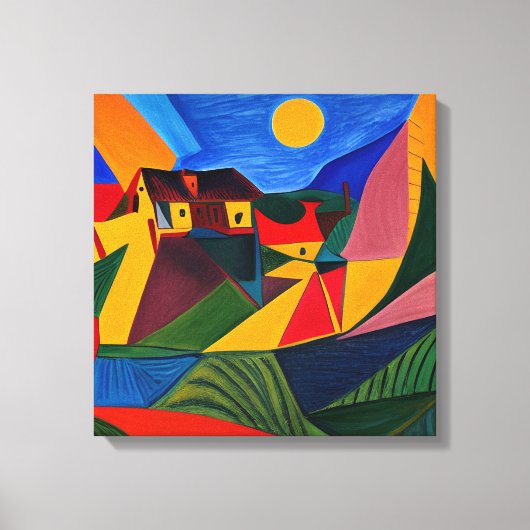 Toile Paysage abstrait coloré (Recto)