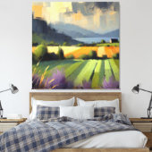 Toile Paysage Abstrait Impressionniste Tempête Orange (Insitu(Chambre))