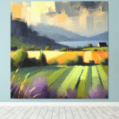 Toile Paysage Abstrait Impressionniste Tempête Orange (Insitu (Plancher de Bois))