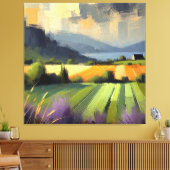 Toile Paysage Abstrait Impressionniste Tempête Orange (Insitu(Salon))