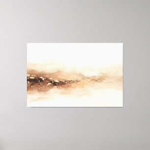 Toile Paysage Abstrait Or Beige Minimaliste Moderne