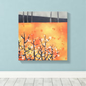 Toile Paysage Abstrait Orange Art (Insitu (Plancher de Bois))
