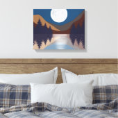 Toile Paysage Abstrait Rustique Forêt Reflet de Lune (Insitu(Chambre))