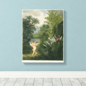 Toile Paysage avec Cupid pointant une flèche vers un per (Insitu (Plancher de Bois))