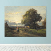 Toile Paysage avec fermes, Jan van der Linde, 1874 (Insitu (Plancher de Bois))