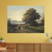 Toile Paysage avec fermes, Jan van der Linde, 1874 (Insitu(Salon))