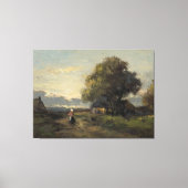 Toile Paysage avec fermes, Jan van der Linde, 1874 (Recto)