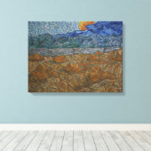 Toile Paysage avec les civelles de blé et la lune montan (Insitu (Plancher de Bois))