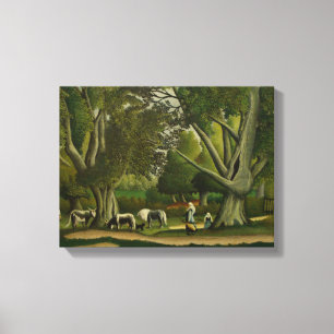 Toile Paysage avec Milkmaits par Henri Rousseau
