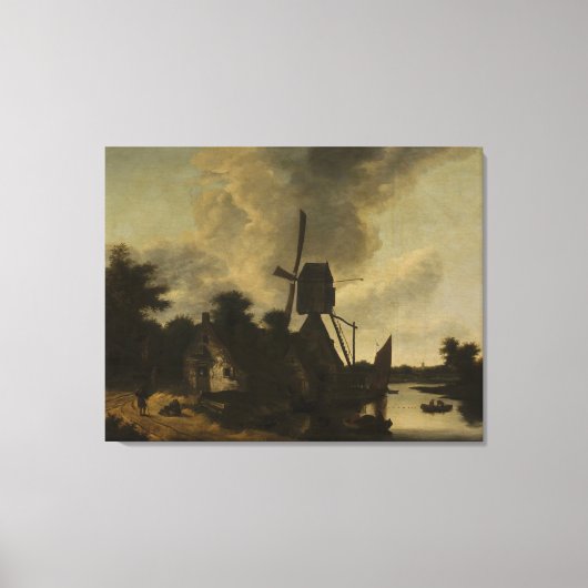 Toile Paysage avec moulin à vent - Salomon Rombouts (Recto)