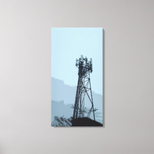 Toile Paysage avec tour de signalisation mobile.