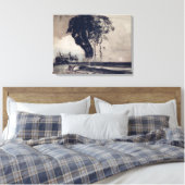 Toile Paysage avec trois arbres, 1850 (Insitu(Chambre))