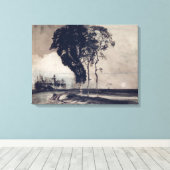 Toile Paysage avec trois arbres, 1850 (Insitu (Plancher de Bois))
