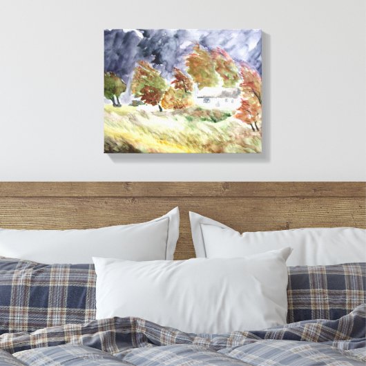 Toile Paysage balayé par le vent de l'aquarelle original (Insitu(Chambre))