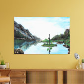 Toile Paysage bleu vert (Insitu(Salon))