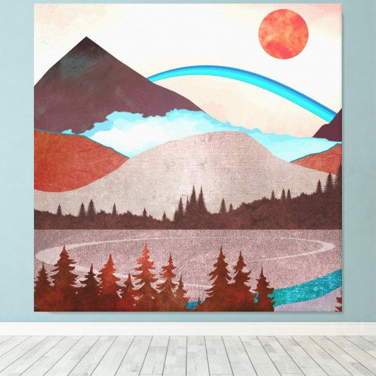 Toile Paysage Blue Rainbow (Insitu (Plancher de Bois))