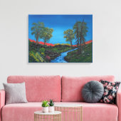 Toile Paysage coloré Flux de forêt rocheuse (Insitu(Salon))