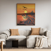 Toile paysage coucher de soleil