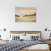 Toile Paysage d'aquarelle bleu du lac Dusk Imprimer (Insitu(Chambre))