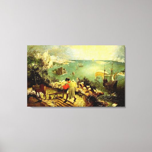 Toile Paysage de Bruegel avec la chute d'Icarus - 1558 (Recto)
