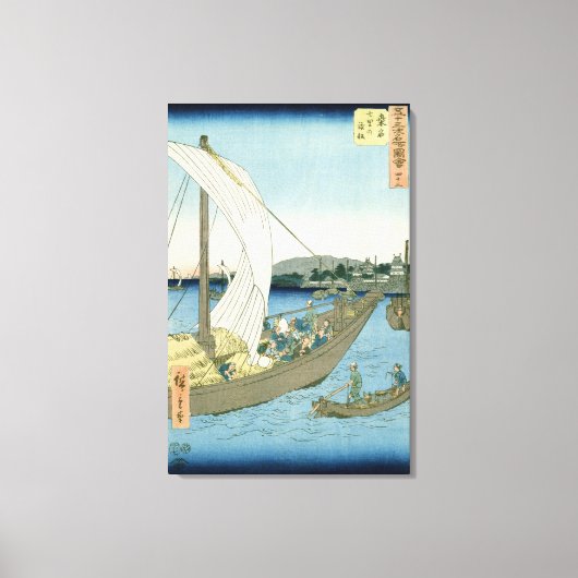 Toile Paysage de Kuwana, de '53 Vues célèbres' (Recto)