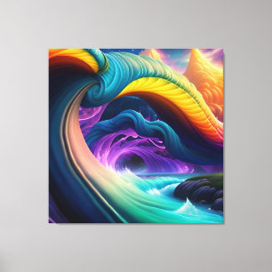 Toile Paysage de la cascade arc-en-ciel gracieux