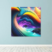 Toile Paysage de la cascade arc-en-ciel gracieux (Insitu (Plancher de Bois))