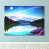 Toile Paysage de la lune du lac Mountain (Insitu (Plancher de Bois))