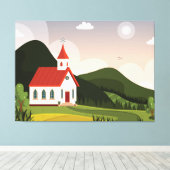 Toile Paysage de l'église (Insitu (Plancher de Bois))