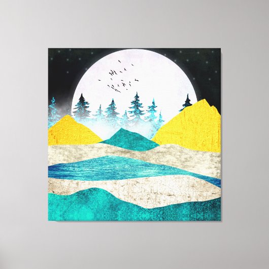 Toile Paysage de lever de superlune (Recto)