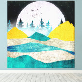 Toile Paysage de lever de superlune (Insitu (Plancher de Bois))