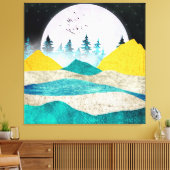 Toile Paysage de lever de superlune (Insitu(Salon))