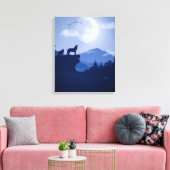 Toile Paysage de loup hurlant 2D (Insitu(Salon))