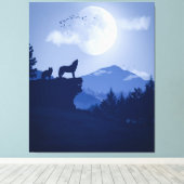 Toile Paysage de loup hurlant 2D (Insitu (Plancher de Bois))
